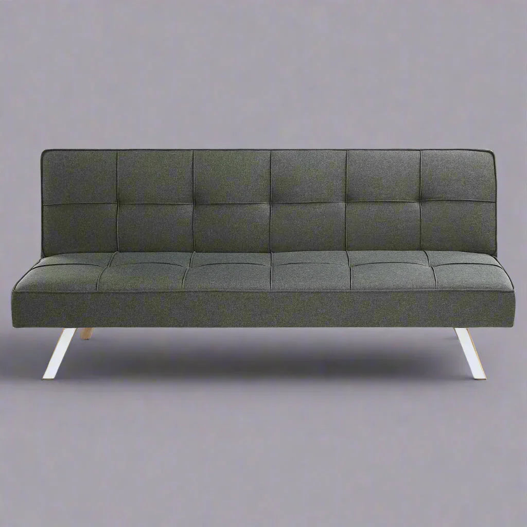 Modern Futon Metal Frame Sofa Bed Sleeper – Convertible Lounger & Bed for Small Spaces