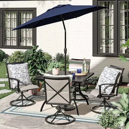 5-Piece Patio Outdoor Furniture Set – Swivel Chairs and Dining Table | SKU: 820824