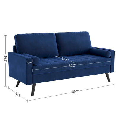 New 69.7" Modern Velvet Sofa – Upholstered Living Room Couch with Tufted Back | Model BT2555