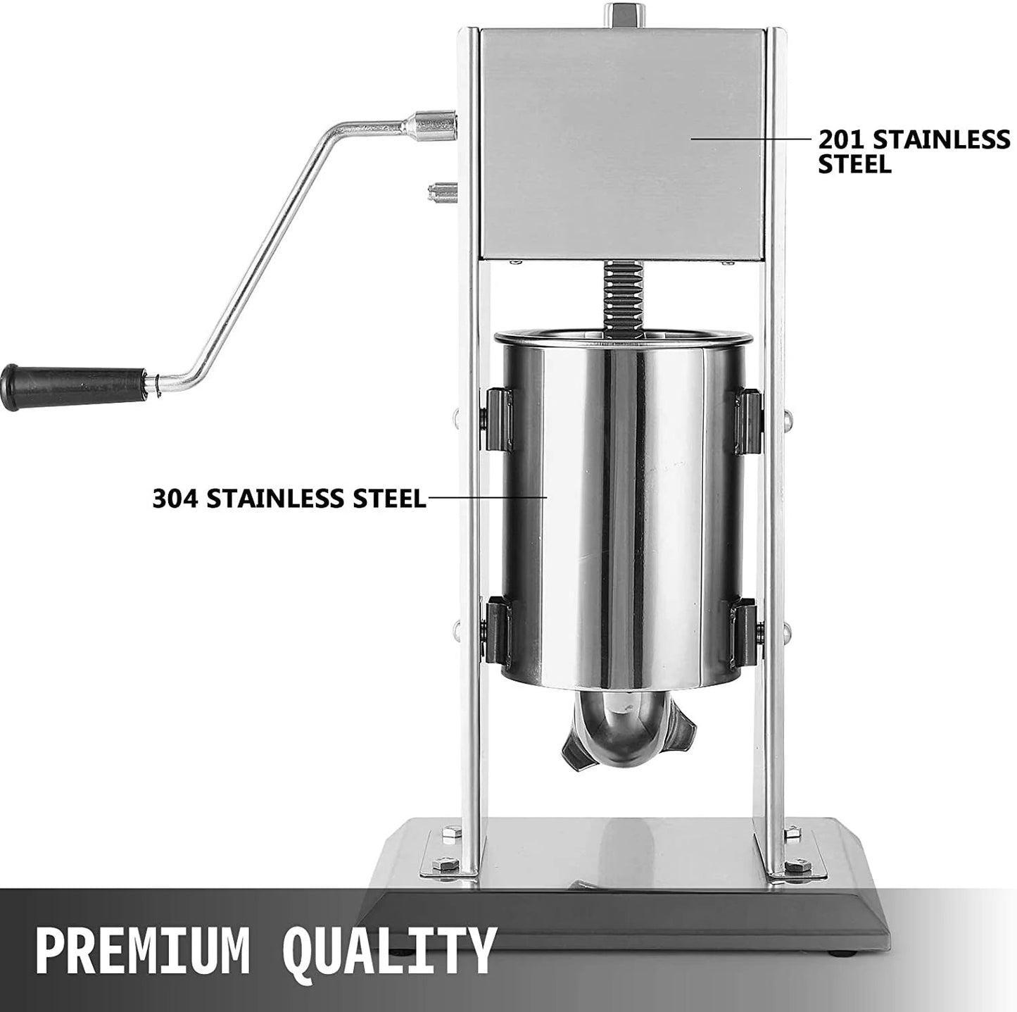 Stainless Steel Vertical Sausage Stuffer – 3L & 5L Capacity Options